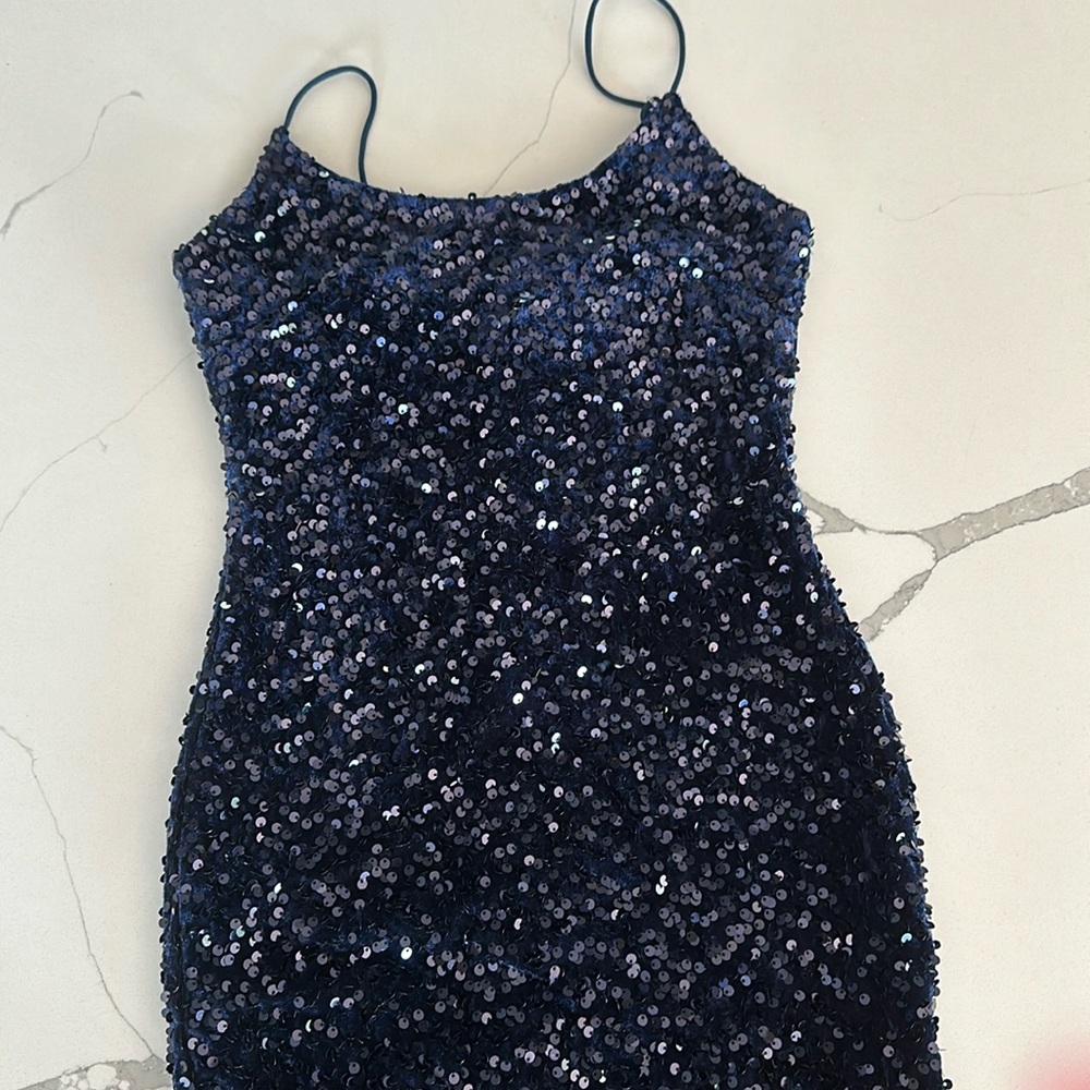 Velvet sequin hoco dress